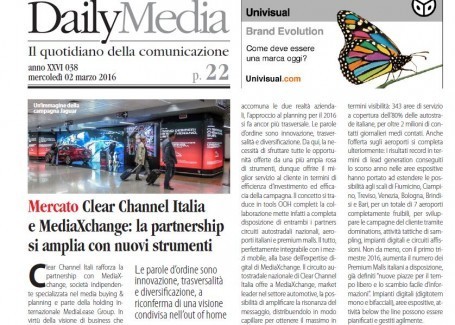 Clear Channel Italia e MediaXmotive: la riconferma di una visione condivisa nell’Out of Home.