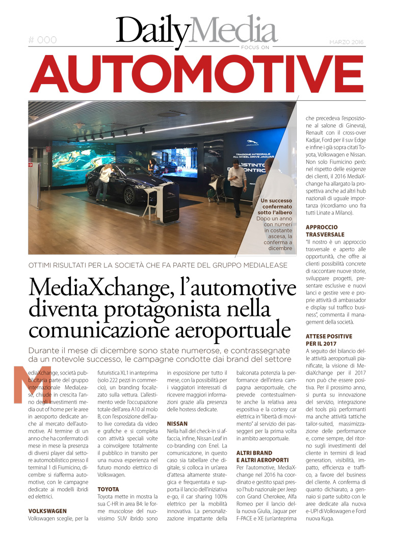 Mediaxmotive su Dailymedia approfondisce andamento positivo della sua comunicazione aeroportuale